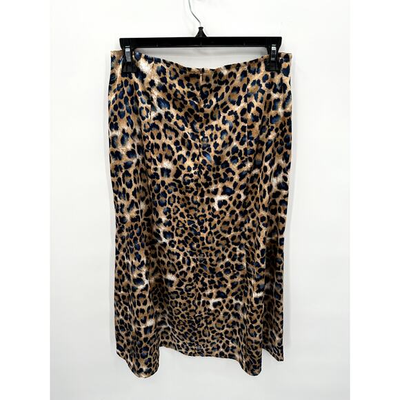 Lulus Animal Print Silky Midi Skirt // M - Picture 4 of 8